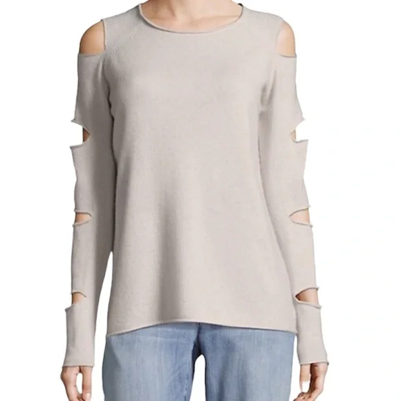 360 Cashmere Cream Cutout Cashmere Sweater Extra Small - Picture 11 of 11